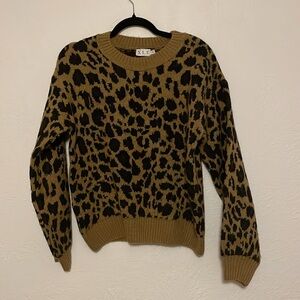 XLE Dunia Sweater The Label By Lauren Elizabeth Brown Cheetah Print